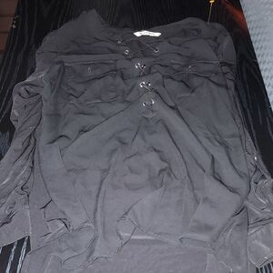 Black Lace-Up Top Nygard Large